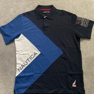 Nautical mens short sleeve polo